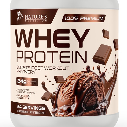 Diseño de Tasty Whey Protein Chocolate Design Needed for Nature's Nutrition de UnderTheSea™