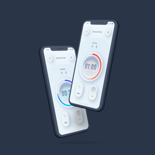 Redesign a popular fitness timer app Design by M.Amiri