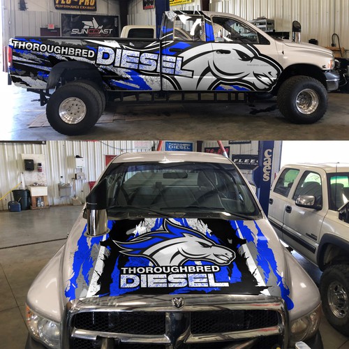 Thoroughbred Diesel needs a Wrap for their RACE TRUCK! Design réalisé par aricaturrash