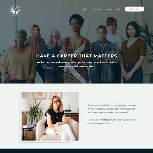 Create a website for a new business to attract corporate women to discover a more meaningful career. Design by byBeatrice