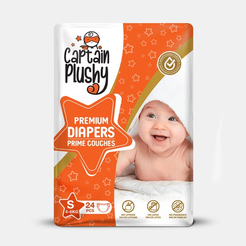 Packaging for playful baby diapers brand Design by Rajith Shantha