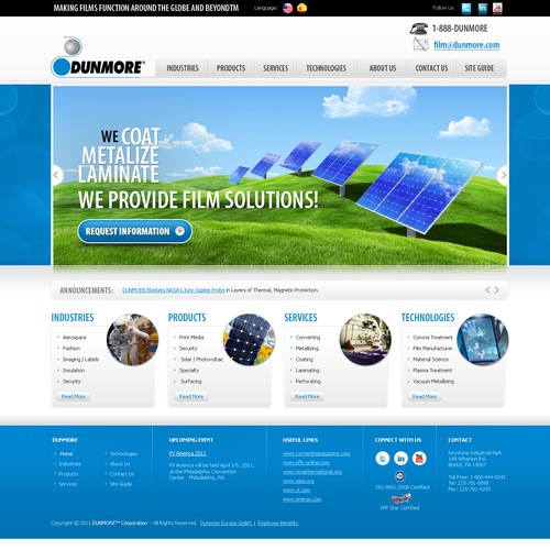 New website design wanted for DUNMORE Corporation Ontwerp door Web Helper