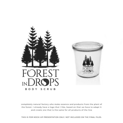 enhances the logo of FOREST IN DROPS make it adapt for all line products Design by Distinguish♐︎