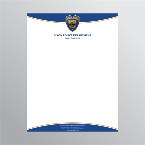 Dixon Police Department letterhead | Stationery contest