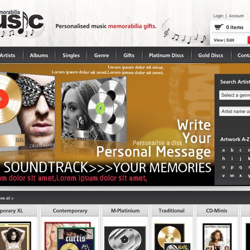 New banner ad wanted for Memorabilia 4 Music Diseño de Stanojevic