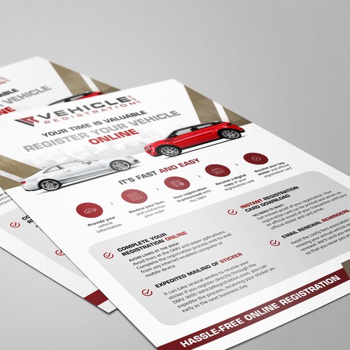 One-Page Flyer for VehicleRegistration.com Design by Alphabet ♥