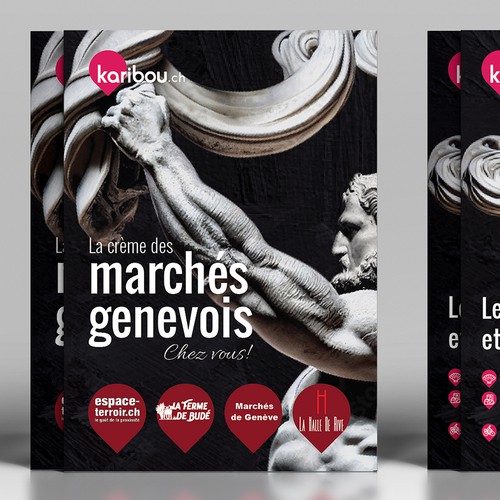 Besoin d'un flyer original pour des marchés de l'alimentation fédérés sur une plateforme Design by Maximillian