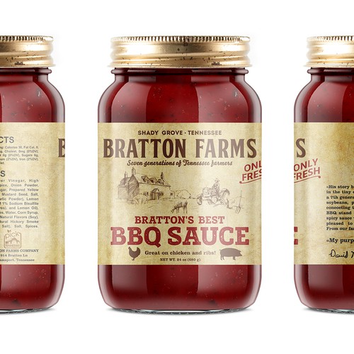 Design a rustic label for BBQ Sauce Product label contest