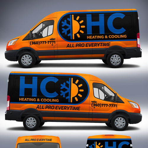 Design a Heating and Cooling Co Wrap in Orange Design by Artpaper ✪