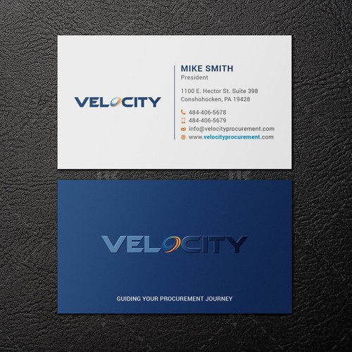 Velocity Procurement - Logo Rebranding - Business Card Design Design by IK_Designs