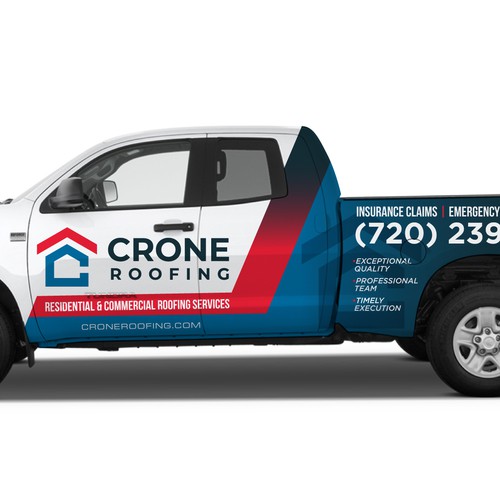 Roofing Contractor Truck Wrap Réalisé par icon89GraPhicDeSign