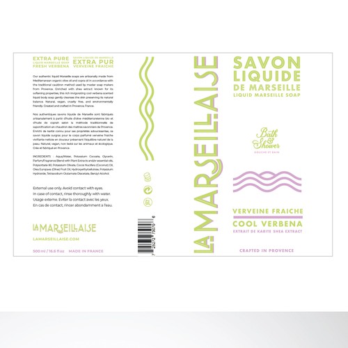 Design bottle label for a new French riviera luxury soap brand Design by Pratama fadhil