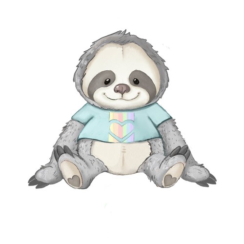 Design a Sloth Stuffed Animal Character for Autistic Children Design by Vesela Toncheva