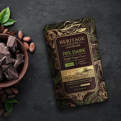 High-End Craft Chocolate Packaging that Creates a Sense of Heritage and Community Diseño de maxgraphic