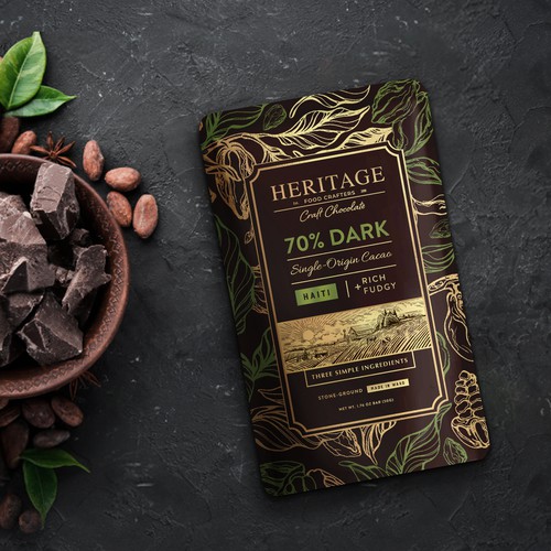 High-End Craft Chocolate Packaging that Creates a Sense of Heritage and Community Design by maxgraphic