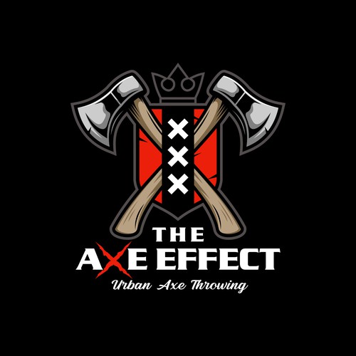 Cool rough Amsterdam Axe Thrwing Logo Design by Orn DESIGN