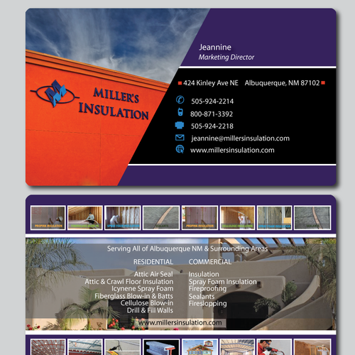 Business card design for Miller's Insulation Design by cheene