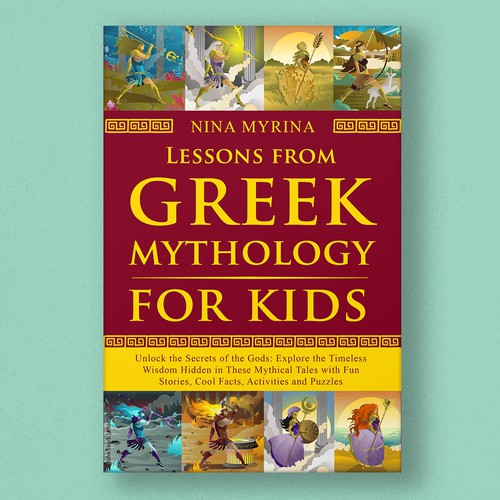 An eye-catching book cover design on Greek mythology for kids Design by Artistin06