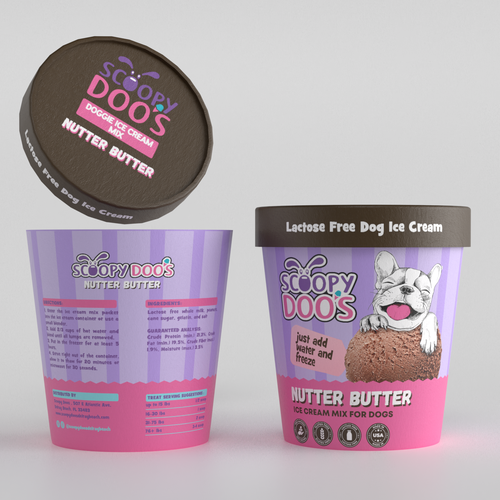 Dog Ice Cream Cup  Label Réalisé par Tamara.D