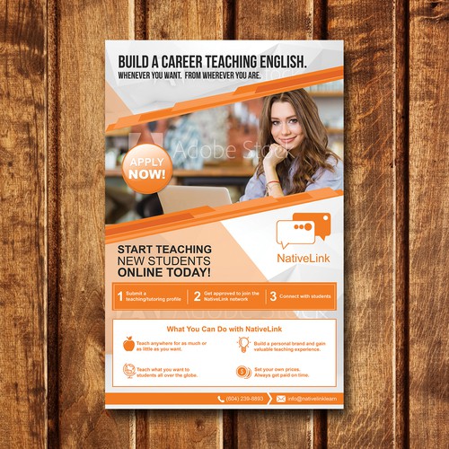 Design a poster to recruit teachers to a new web app Design by annie'spen