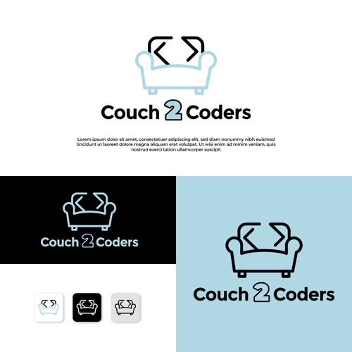 Subtly feminine and fun logo for coding novices Design by Danielle Curtis