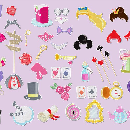 Designs Guaranteed Alice In Wonderland Themed Stamp Sets For Stylish Photo Editing App 不思議の国のアリスモチーフのスタンプ大募集 オシャレなコラージュアプリで利用 Illustration Or Graphics Contest