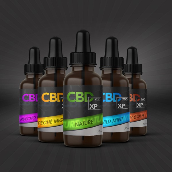 Design by M.D Design titled "Packaging de flacon E-liquid contenant du CBD."