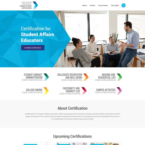 Visually appealing yet impactful certification promotion website Design by Technology Wisdom