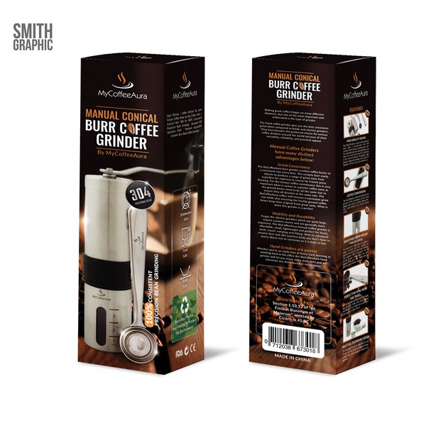 Design by Smith Graphic titled "Coffee Grinder Packaging"