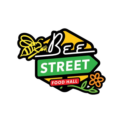 BeeStreet - a ghost kitchen Food Hall logo! Design by Maju Makmur