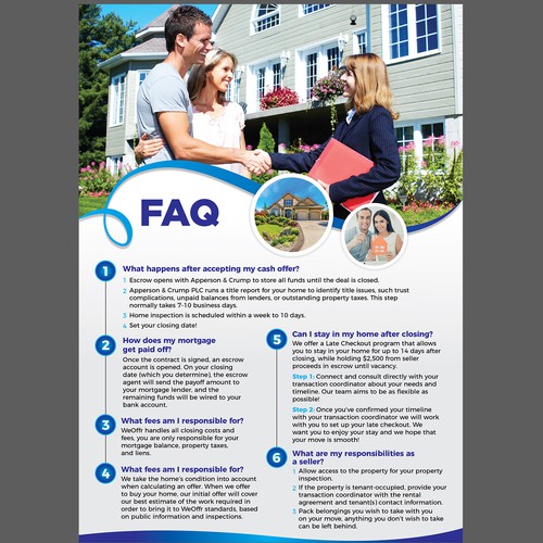 FAQ Flyer made For Real Estate Homebuyer Design por 123Graphics