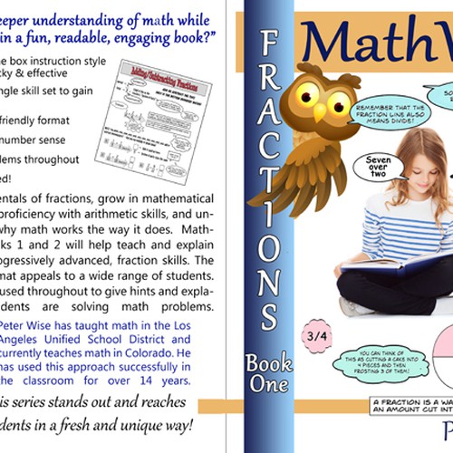 Create a kid-friendly, classy cover for a cartoon-style math workbook series; clips provided Design by Michelle Lee Designs