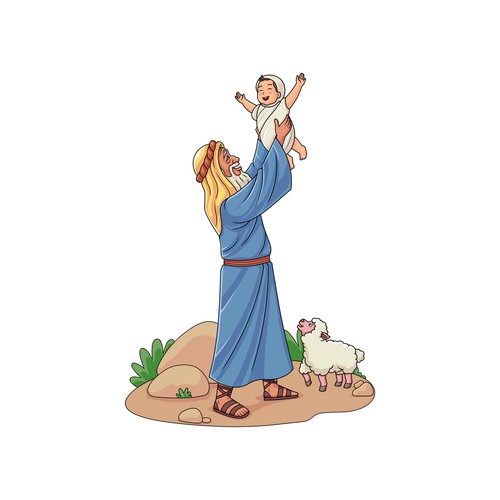 Abraham and Isaac - Vector image Design by ononapa