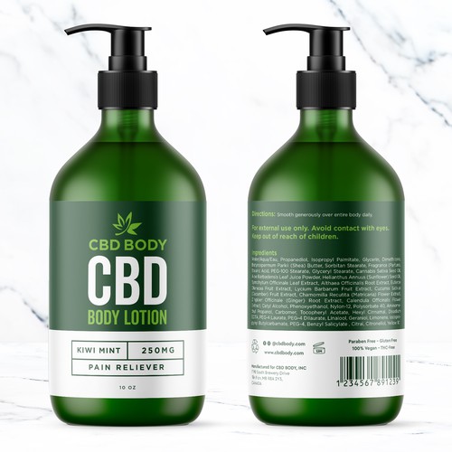 CBD Body Lotion Label Design Contest Design réalisé par bcra