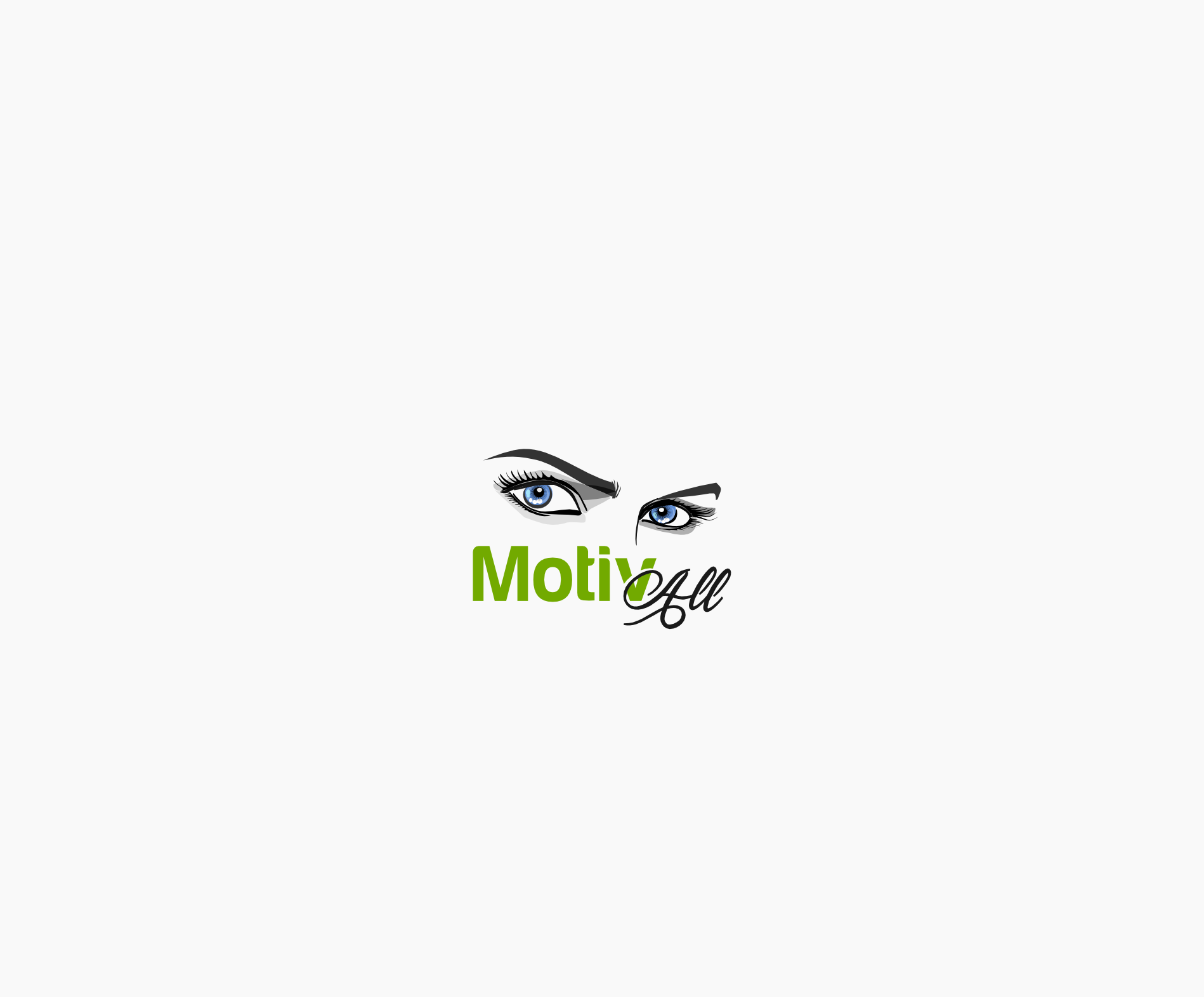 Binoculars logo with the title 'MotivAll logo, determined feminine eyes, for college "study drug" herbal product'