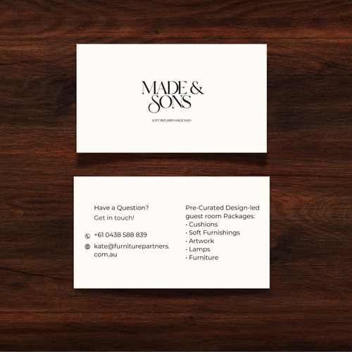 Luxury Meets Ease: Logo & Card Design for Made & Sons Design by Khushbu_Gohil