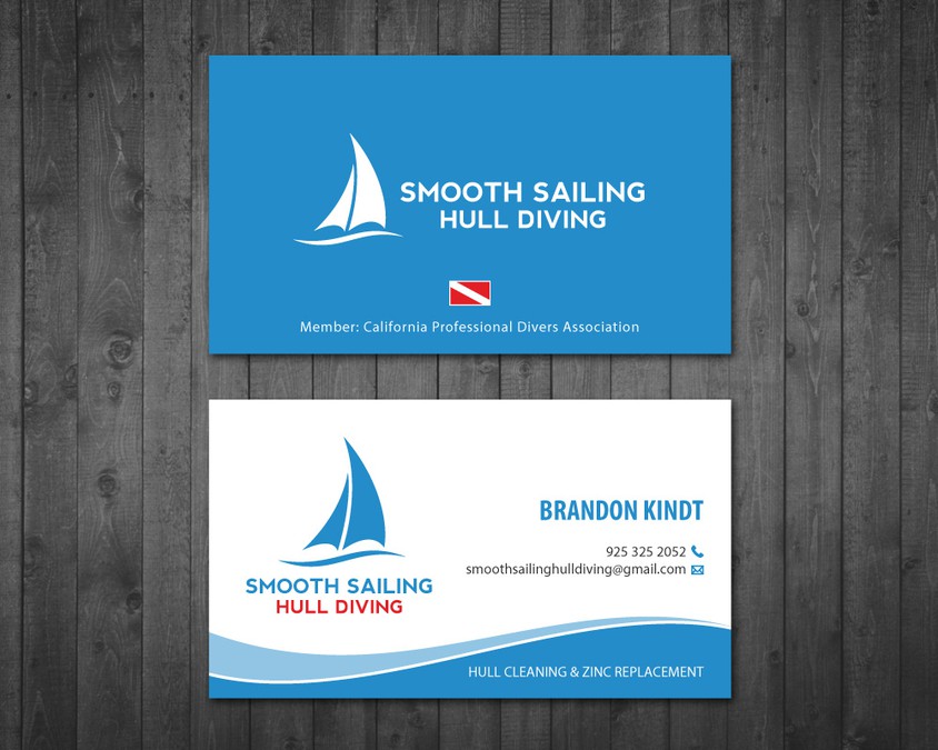 Create a business card for an underwater boat cleaning service