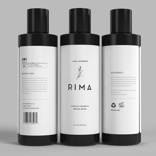 Minimalist Label for a luxury brand of cosmetic brush washes Design by KS BOY