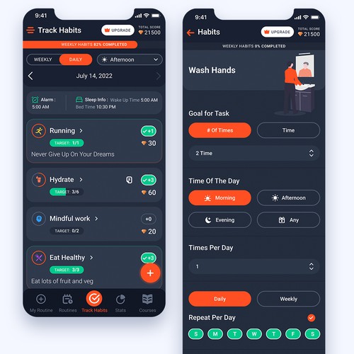 Main Screen for the #1 Self Improvement App int he World Design by sandy#ogma