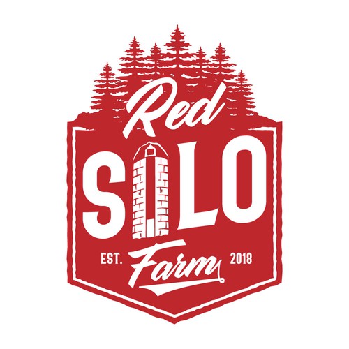 Red Silo Farm-ontwerp door AlarArtStudio™