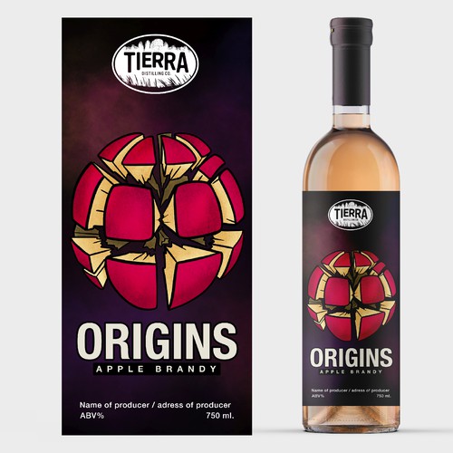 Wanted: an image forward and colorful spirit bottle label design for Apple Brandy release Design by El eduardo