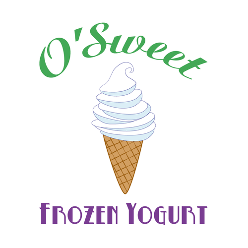 logo for O'SWEET    FROZEN  YOGURT Diseño de Jay