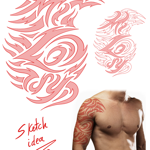 Hidden Name Tatoo Design by DesignDream.