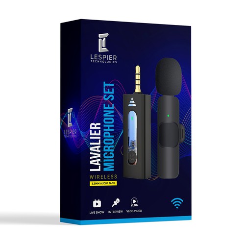 Need modern & catchy packaging design for wireless microphone set Design by Shreya007⭐