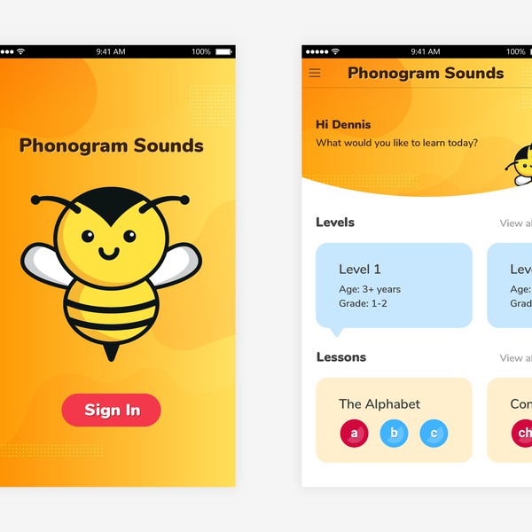 Design by Sonica S. titled "Educational App for Kids"