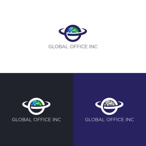 Design a powerful logo for an office equipment company that has global capabilities. Design by しらき めいこ