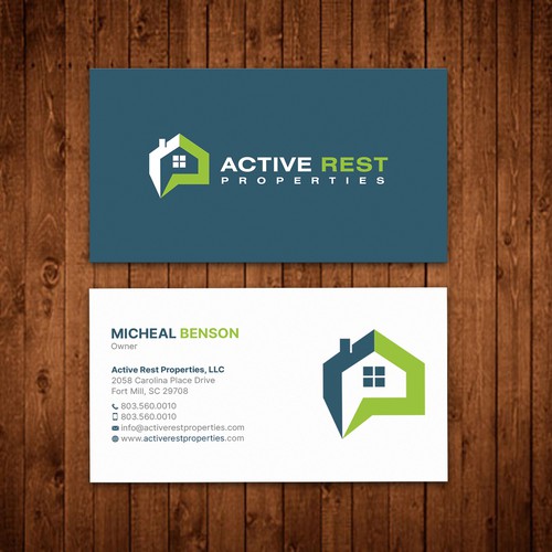 Modern Business Cards for Active Rest Properties Design by ™SF_Design™