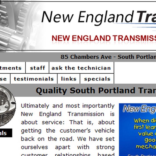 Maine Transmission & Auto Repair Website Banner Réalisé par tebzil