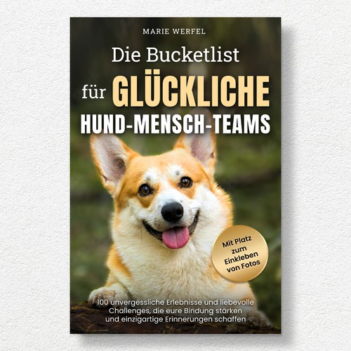 Design a harmonious, cute cover for a dog & human bucketlist Design by Kukira Design