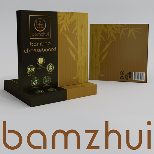 Elegant Bamboo Cheese Board Retail Package Product packaging contest